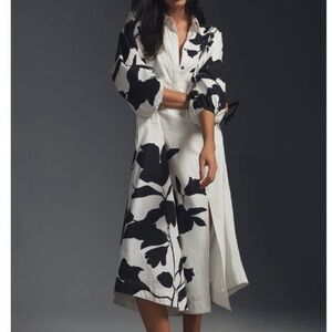 Anthropologie Maeve Jo Faulkner Button-Front Asymmetrical Dress MIDI/Maxi EUC